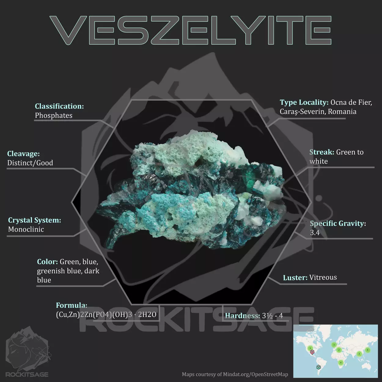 Mineral Veszelyite Infographic